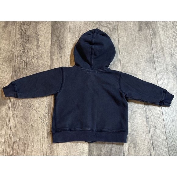 Polo Ralph Lauren Jacket Infant Baby 6-12 Months‎ Blue Hooded Zip Pockets Cotton - Picture 2 of 8